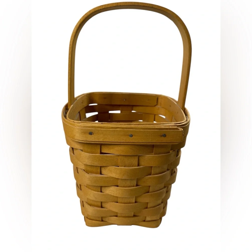 Vintage LONGABERGER Medium Peg Basket 1999 Rare Handwoven Signed Collectible EUC